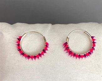 Sterling Silver Earrings with rubber design