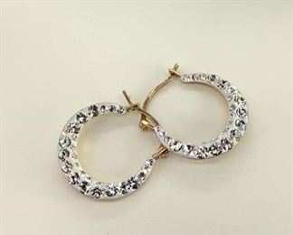 10k Gold and CZ Earrings, 0.6gtw