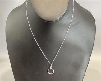 Sterling Silver Rhodium Plated Necklace is 18", 1.4gtw