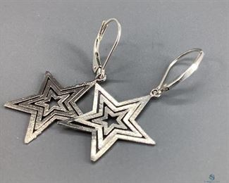 Silver Star Earrings, 1.4gtw