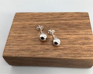 Silver-tone Ball Earrings