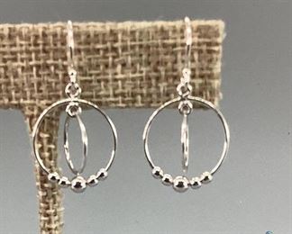 Silver Dangle Earrings, 1.4gtw