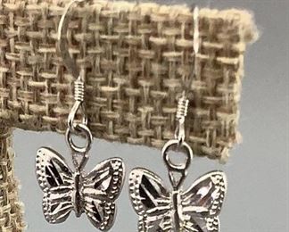 Sterling Silver Butterfly Earrings, see photos