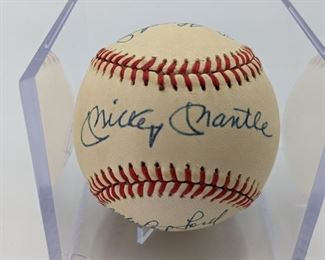 Mickey Mantle Whitey Ford Signed Baseball