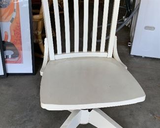 White wood office chair