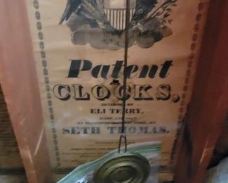 Eli Terry Patent Sheet inside Clock