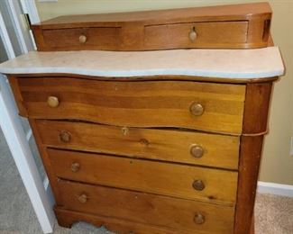 Six Drawer Empire Chest with Marble Top