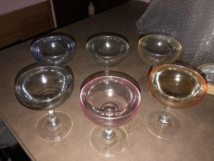 Depression Glass Champagne Glasses