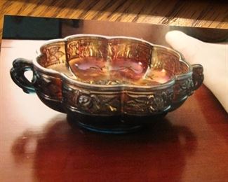 Carnival Glass Federal Glass Petal Iridescent Bowl