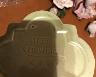 1940's Red Wing 1155 Green Vase