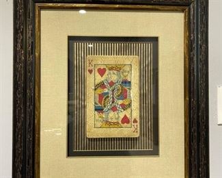 Framed King Playing Card Art Piece