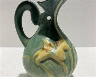 Roseville Pottery USA Blue Small Pitcher Zephyr Lily Pattern