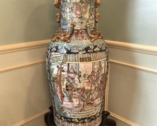 Chinese Porcelain Guangcai Style Story Vase-1 of 2