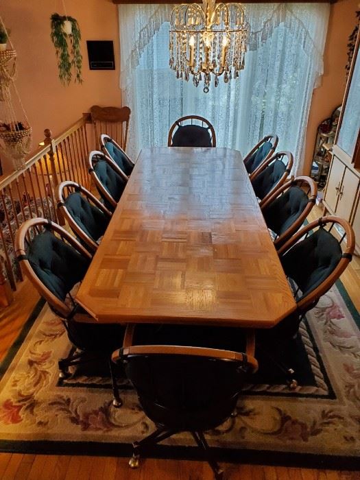 40" x 104" Dining Table with 10 chairs - $800