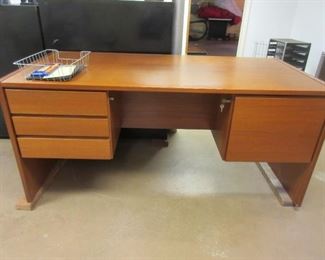 Teak knee hole desk