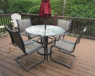 Patio set with umbrella