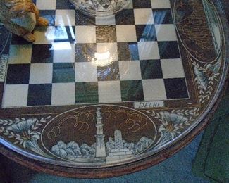 Small checkers game table
