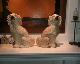 Pair of large Staffordshire dogs 