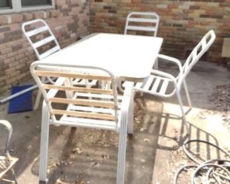 Aluminum patio set.
