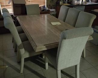 Marble Top Table and 6 Chairs