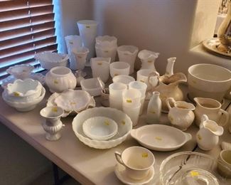 Milk Glass Hobnail Short Pitcher