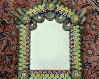 Bottle cap mirror 25" high x 21" wide