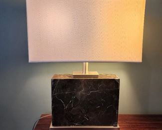 Black marble lamp (2 available) 25" high x 17" wide x 8" deep