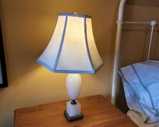 white marble lamp (2 available) 23" tall