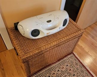 wicker basket 16" high x 27" wide x 15" deep