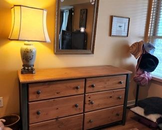 dresser 33" high x 57" wide x 19" deep; mirror 33" x 25"