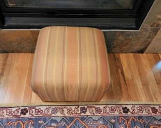 silk fabric footstool 14" high x 16" square