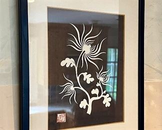 Item 3:  Asian "Flowers" Paper Cuts - 10" x 12": $45