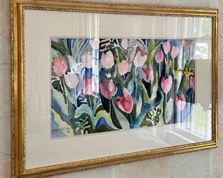 Item 16:  "Tulips" Watercolor by Carolyn Kroll '93 - 31.5" x 22.25": $245
