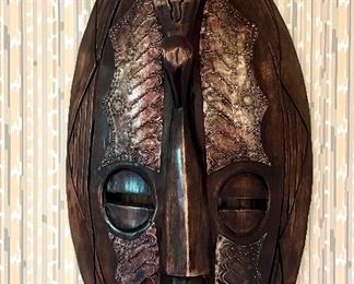 Item 44:  Carved African Mask - 19": $42