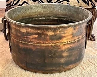 Item 63:  Phenomenal Antique Copper Boiler- 21.5" x 13": $145