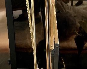 Item 65:  Brass Fireplace Tools w/ Tile Accented Base:  $165              