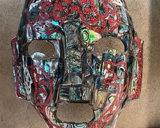 Item 68:  Abalone Mask with Malachite Inlay - 7.5": $85