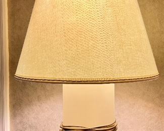 Item 74:  Cream Acrylic Base Lamp with Gold Wire Wrap (Made in Canada) - 24": $145