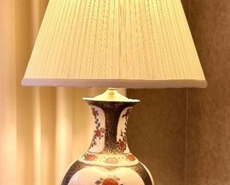 Item 80:  Asian Inspired Lamp (red flowers) - 32": $95