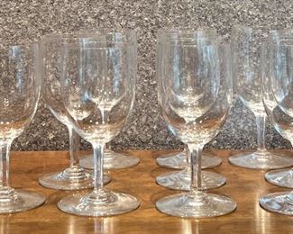 Item 109:  (10) Baccarat Red Wine Glasses - 7":  $285            Item 110:  (10) Baccarat Wine Glasses - 5.75" (these are not pictured but are the same pattern as the 7" ones):  $285