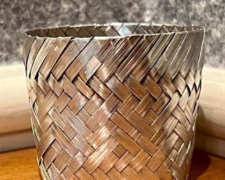 Item 129:  Mexican Woven Sterling Silver Basket - 2.25" x 2": $125