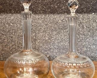Item 140:  (2) Etched Decanters - 9": $68