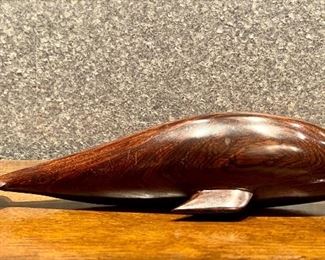 Item 164:  Super Smooth Carved Wood Whale - 11" x 2.5":  $42