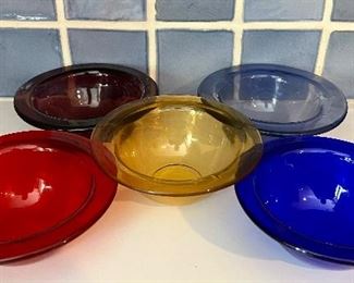Item 194:  (5) Multicolored Glass Bowls:  $32