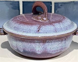Item 204:  Covered Pottery Dish:  $45