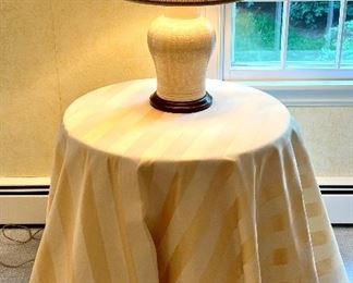 Item 216:  Side Table with Silk Tablecloth - 24" x 24": $68