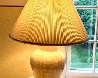 Item 217:  Textured Table Lamp with Turtle Finial - 22": $145