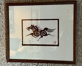 Item 285:  Asian "Horse" Paper Cut - 12.5" x 10.75":  $48