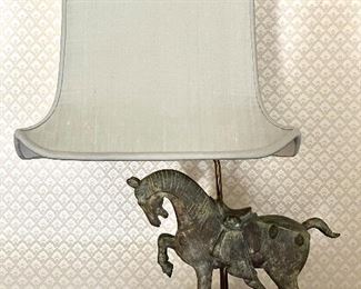 Item 297:  Bronze Horse Lamp - 22": $165