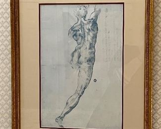 Item 305:  Male Nude Print - 18.25" x 23.5": $165